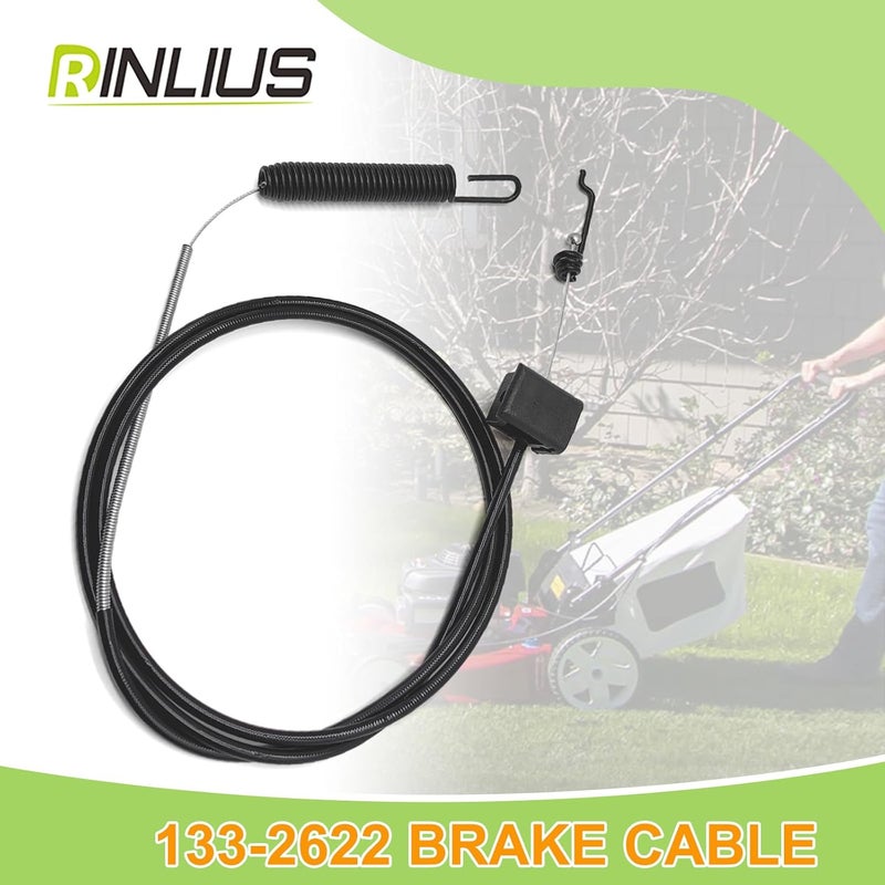Rinlius Lawn Mower Brake Cable 133-2622 for Toro Turfmaster/Exmark Commercial 30" Walk Behind Lawn Mowers 2-Bail Brake Cable fits 22210 ECS180CKA30000 Lawn Mowers Replaces 121-2310 - Image 5